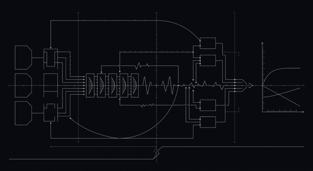 Generic ai editing tax abstract blueprint schematic of hidden rework and weak foundation (2)